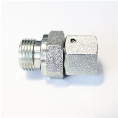BSP hangänga med infångad tätning till metrisk hona 24 grader en hydraulisk adapter