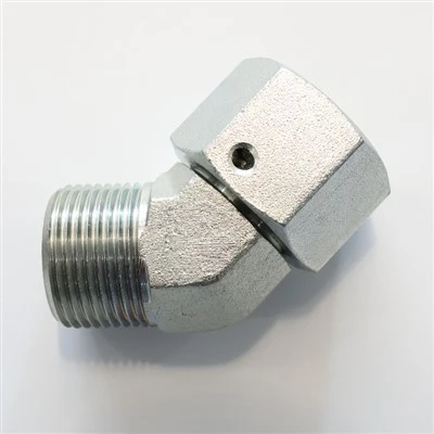 Högkvalitativ 45 graders metrisk hane till vridbar hydraulisk adapter för hona