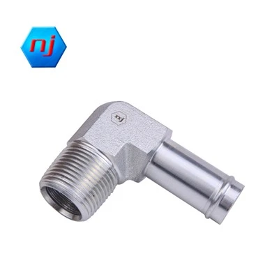 Slang Barb-hane NPT 90 grader rak hydraulisk adapter 4501